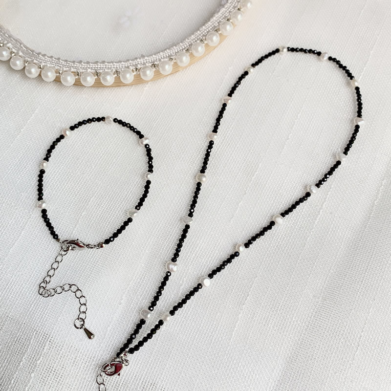 Pearl Choker Necklace Vintage - Fashion Healing Jewelry 2MM Small Black