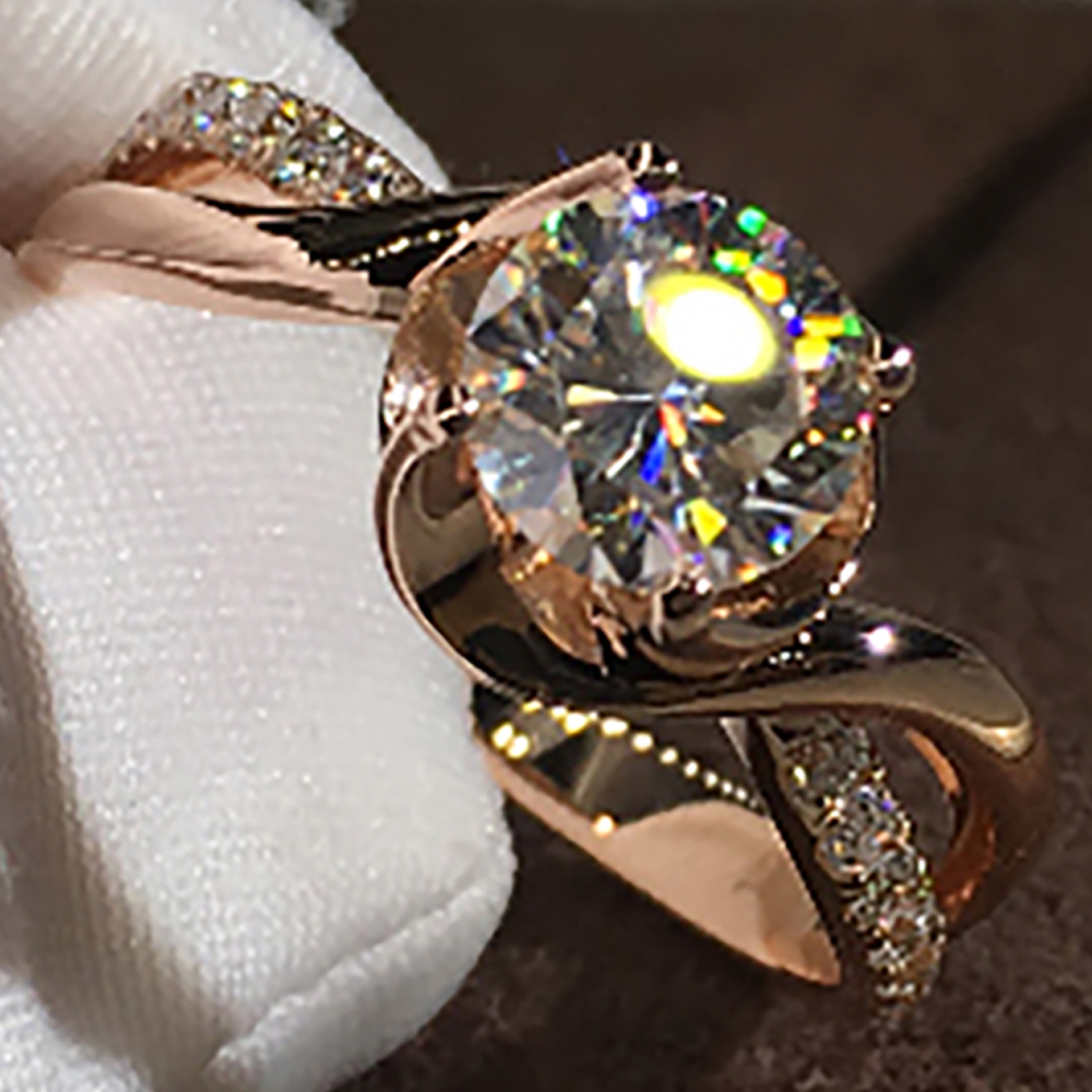 Moissanite Engagement Ring 1 Carat - Custom Solid 10K Au417 Rose Gold