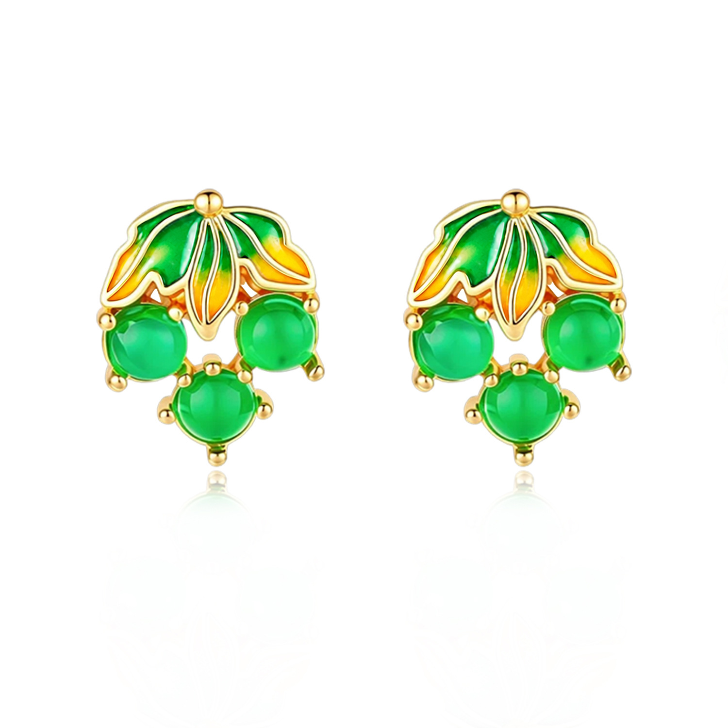 Burmese Jadeite Grape Earrings - Earrings 评论和价格