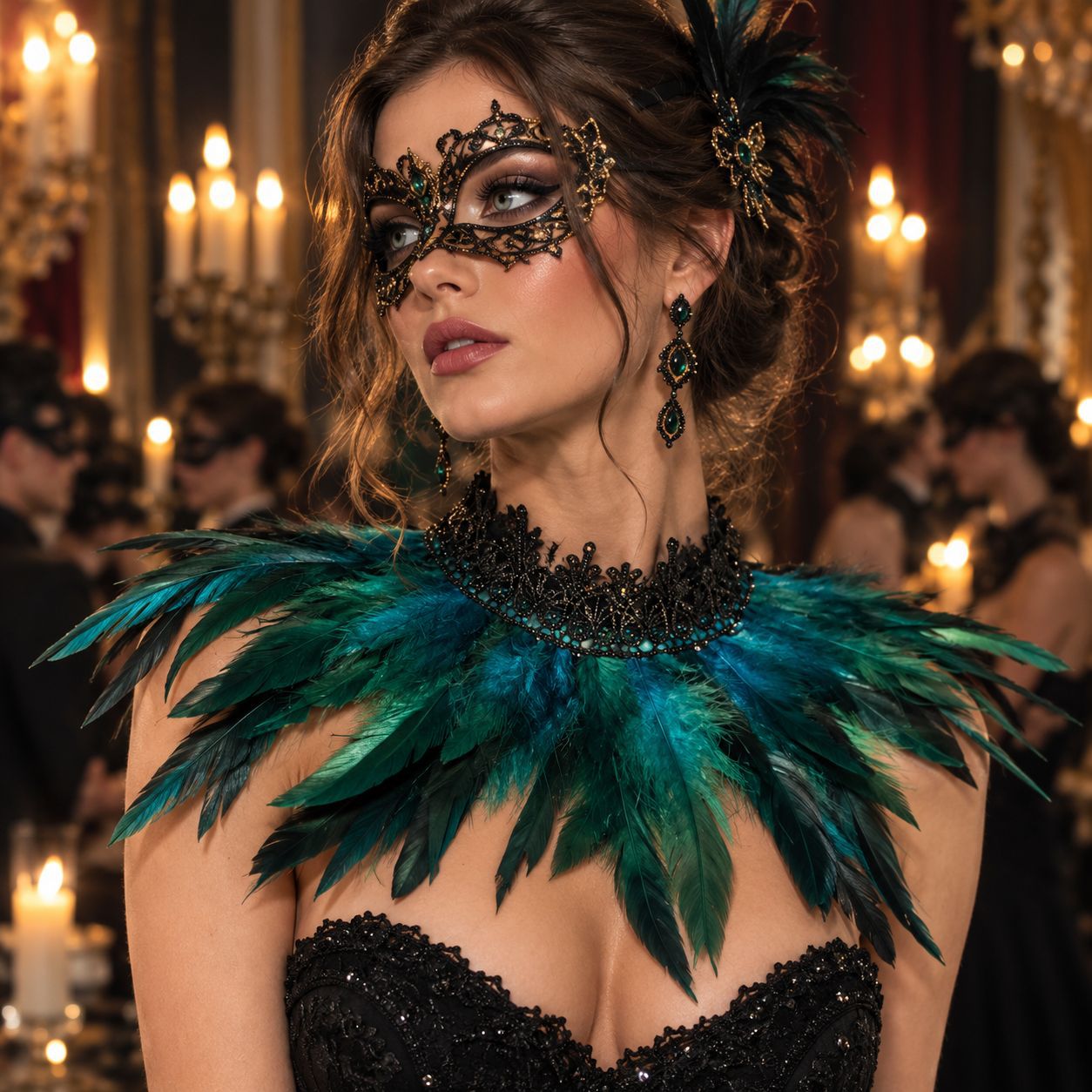 Gothic Feather Neck Collar Lac - Necklaces 评论和价格