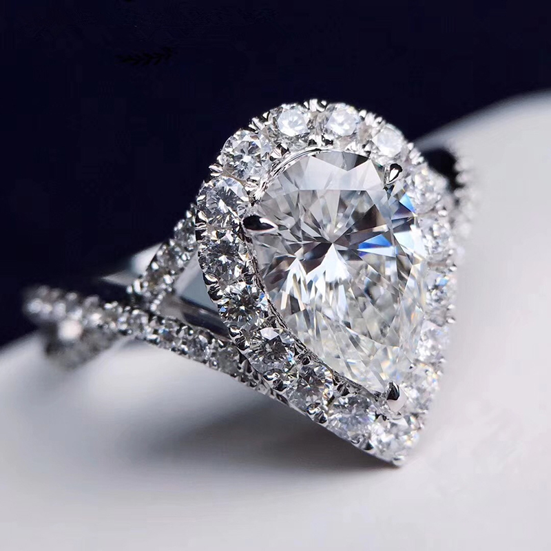 Custom Solid 14K White Gold Wo - Moissanite Engagement Ring 1 Carat 评论和价格