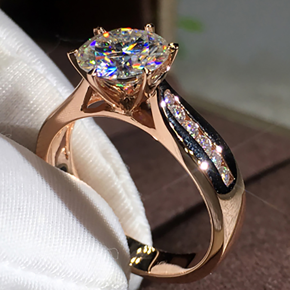 Custom Solid 14K Au585 White G - Moissanite Engagement Ring 1 Carat 评论和价格