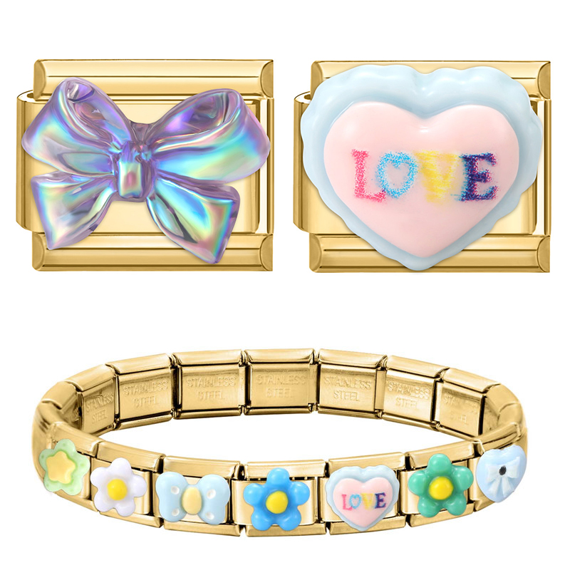 Bow Knot Heart Flower Love Hea - Bracelets 评论和价格