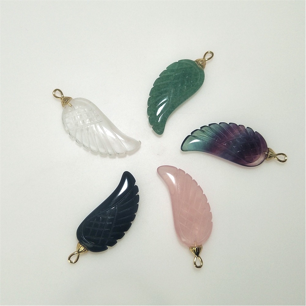 1 Pcs Angel Wing Pendant Natur - Crystal Pendant Necklace Natural Stone 评论和价格