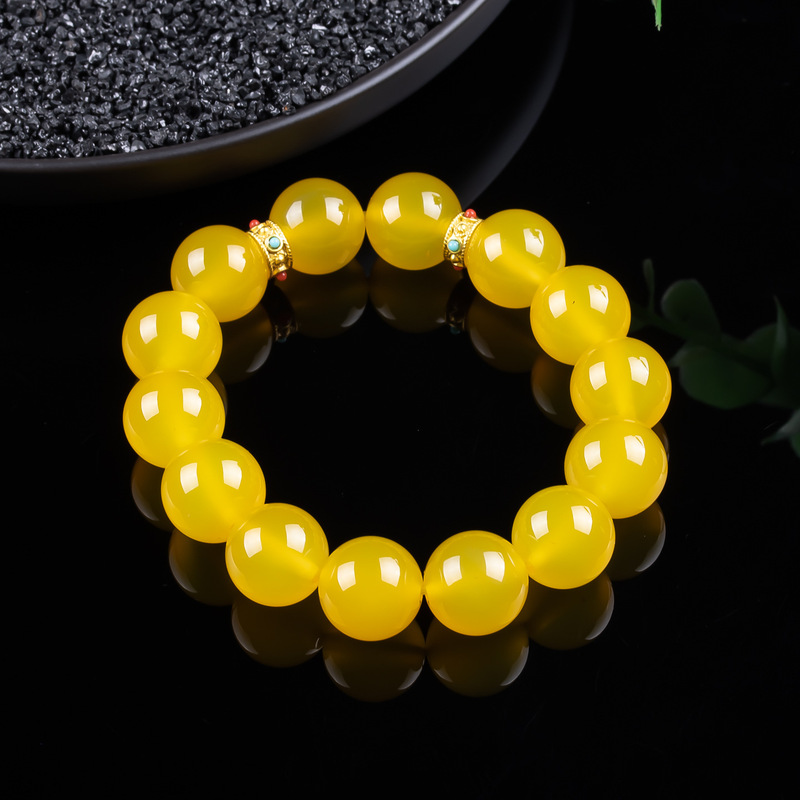 Jade amber yellow, simple and  - Bracelets 评论和价格