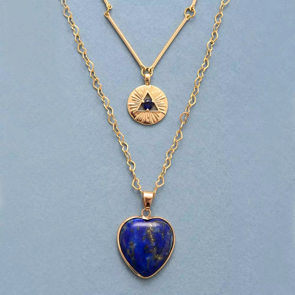 Layered Necklaces Natural Gems - Layered Pendant Necklace Aesthetic 评论和价格