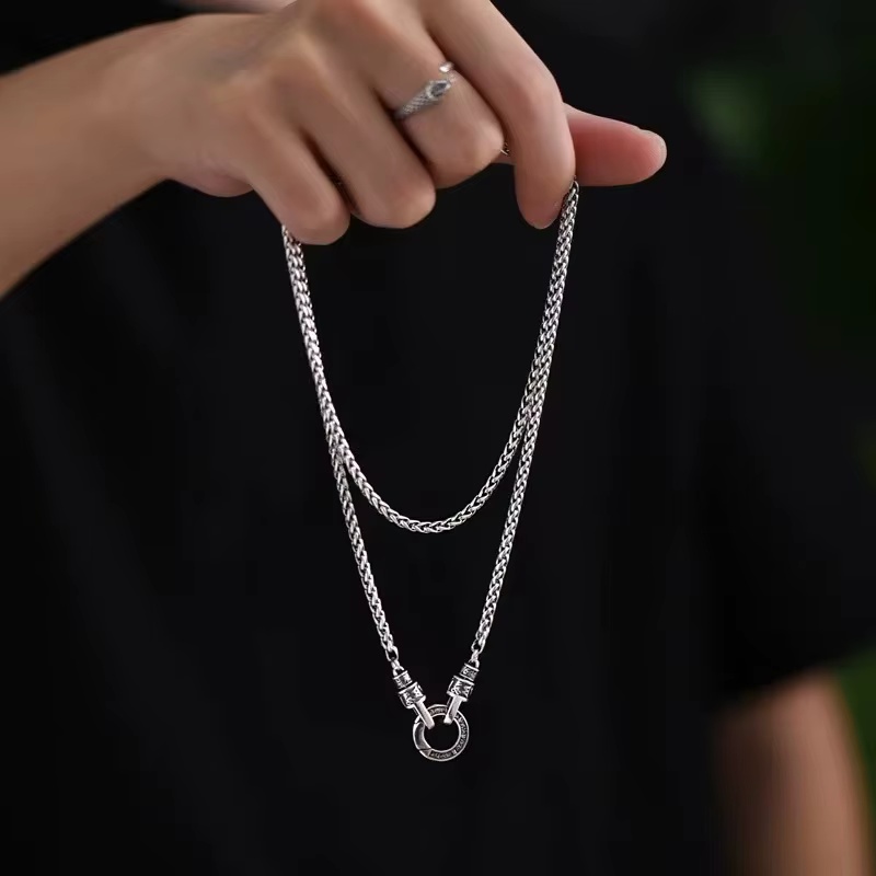 New 925 Sterling Silver Neckla - 925 Sterling Silver Chain Necklace Men 评论和价格