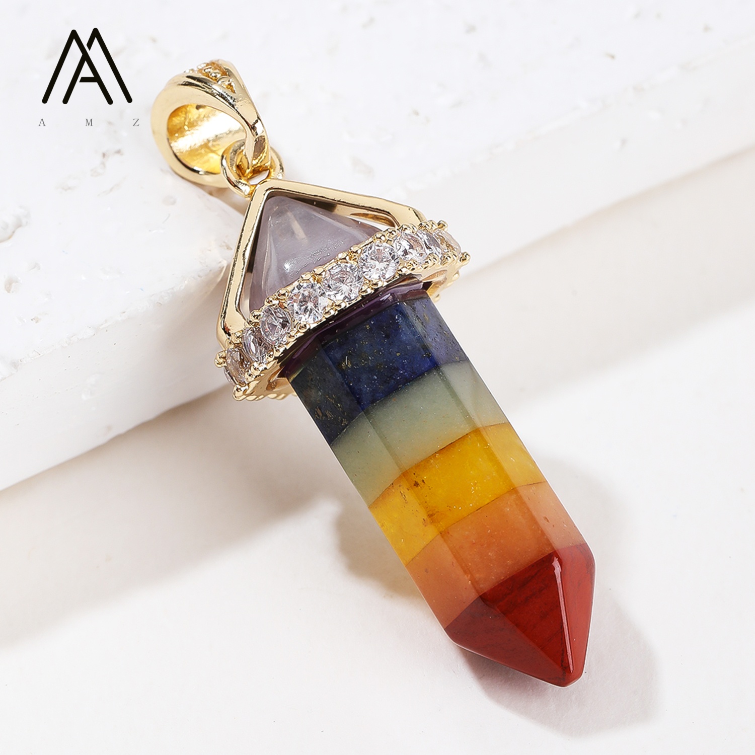 1/3/5/10pcs Fashion Hexagonal  - Crystal Pendant Necklace Natural Stone 评论和价格