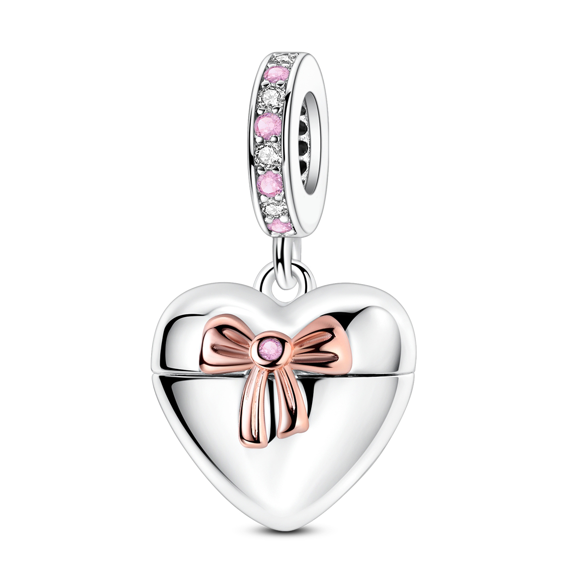 925 Sterling Silver Two-tone H - Heart Locket Necklace Photo 评论和价格