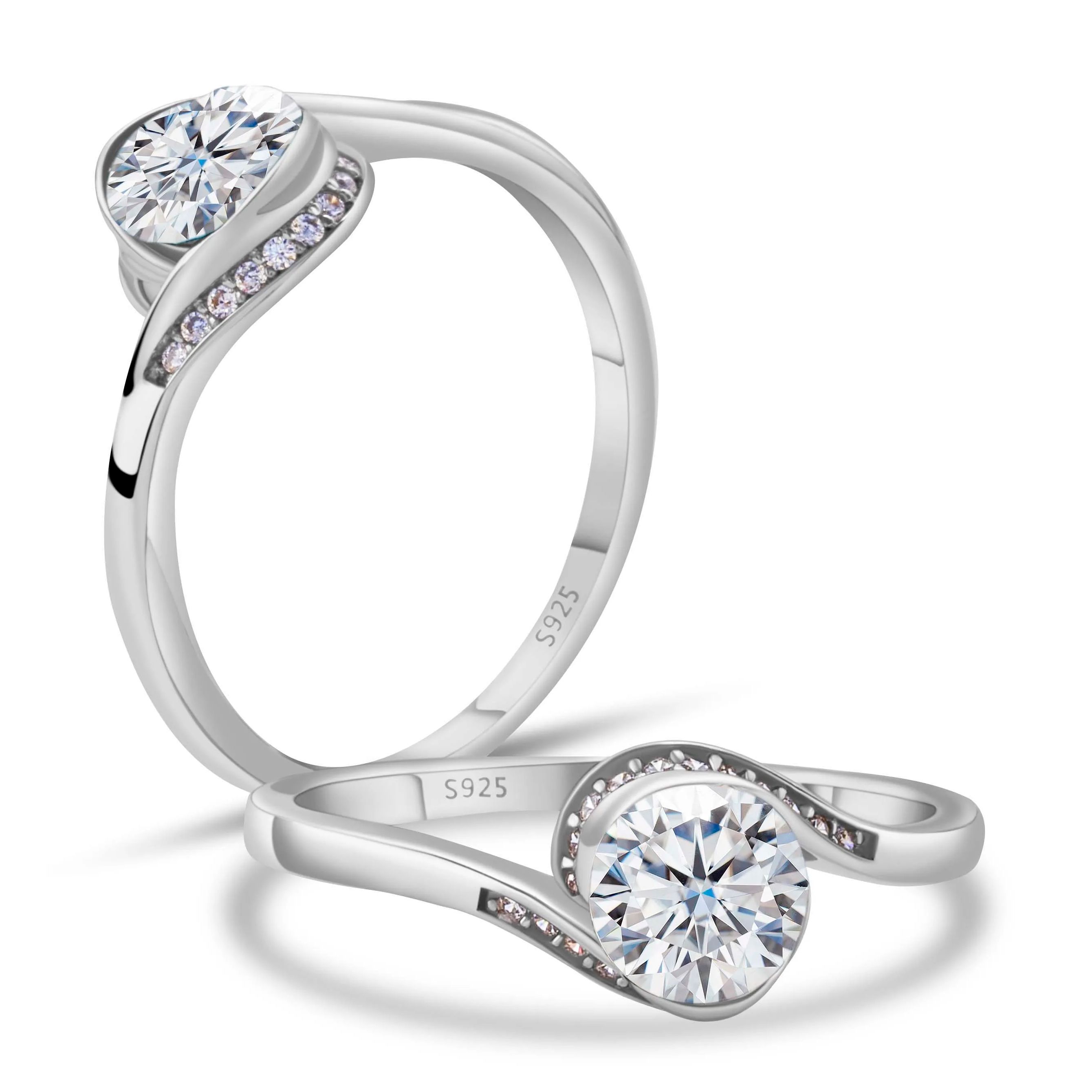 Engagement Women's Moissanite  - Moissanite Engagement Ring 1 Carat 评论和价格
