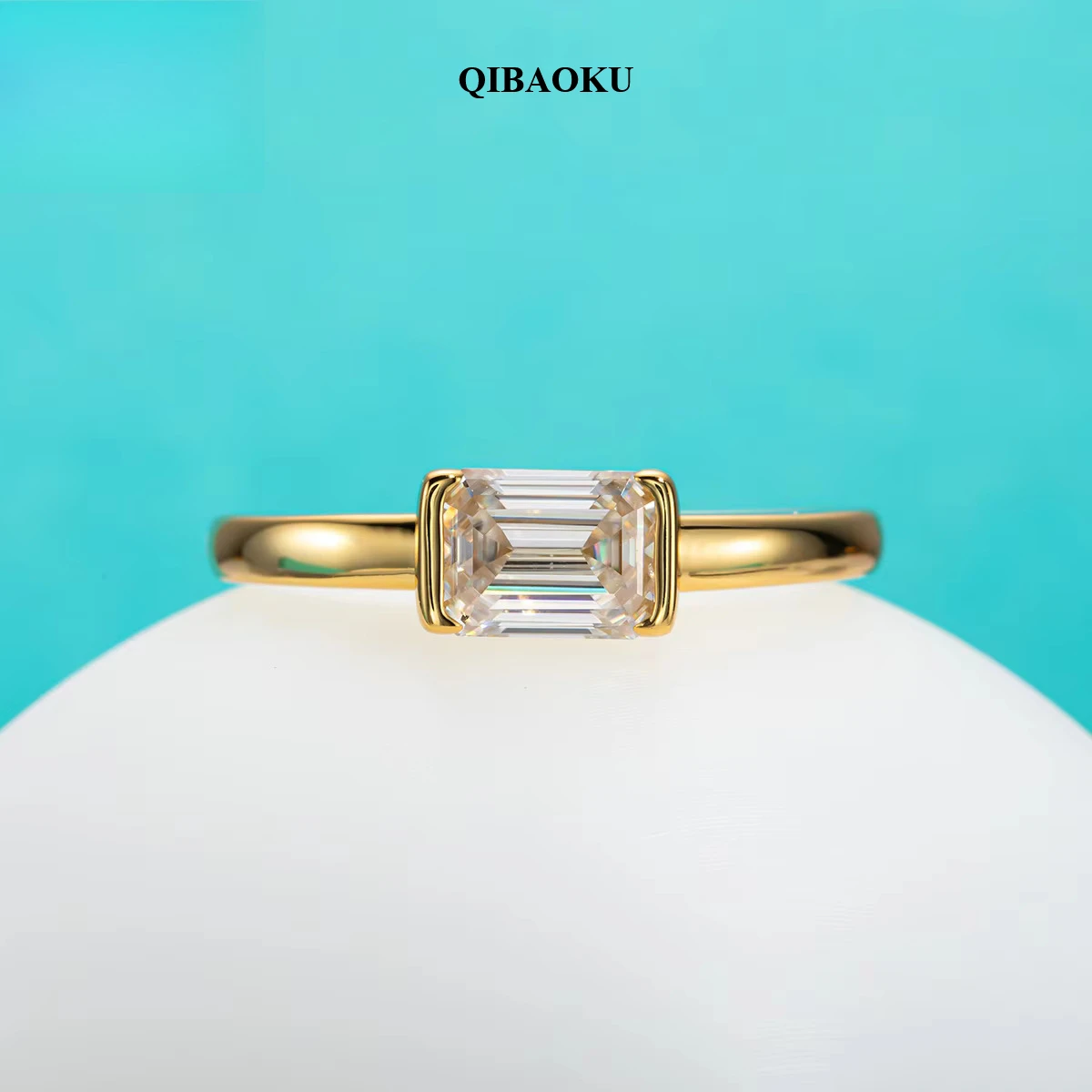 FCGJHW 1 Carat Emerald Cut D C - Moissanite Engagement Ring 1 Carat 评论和价格